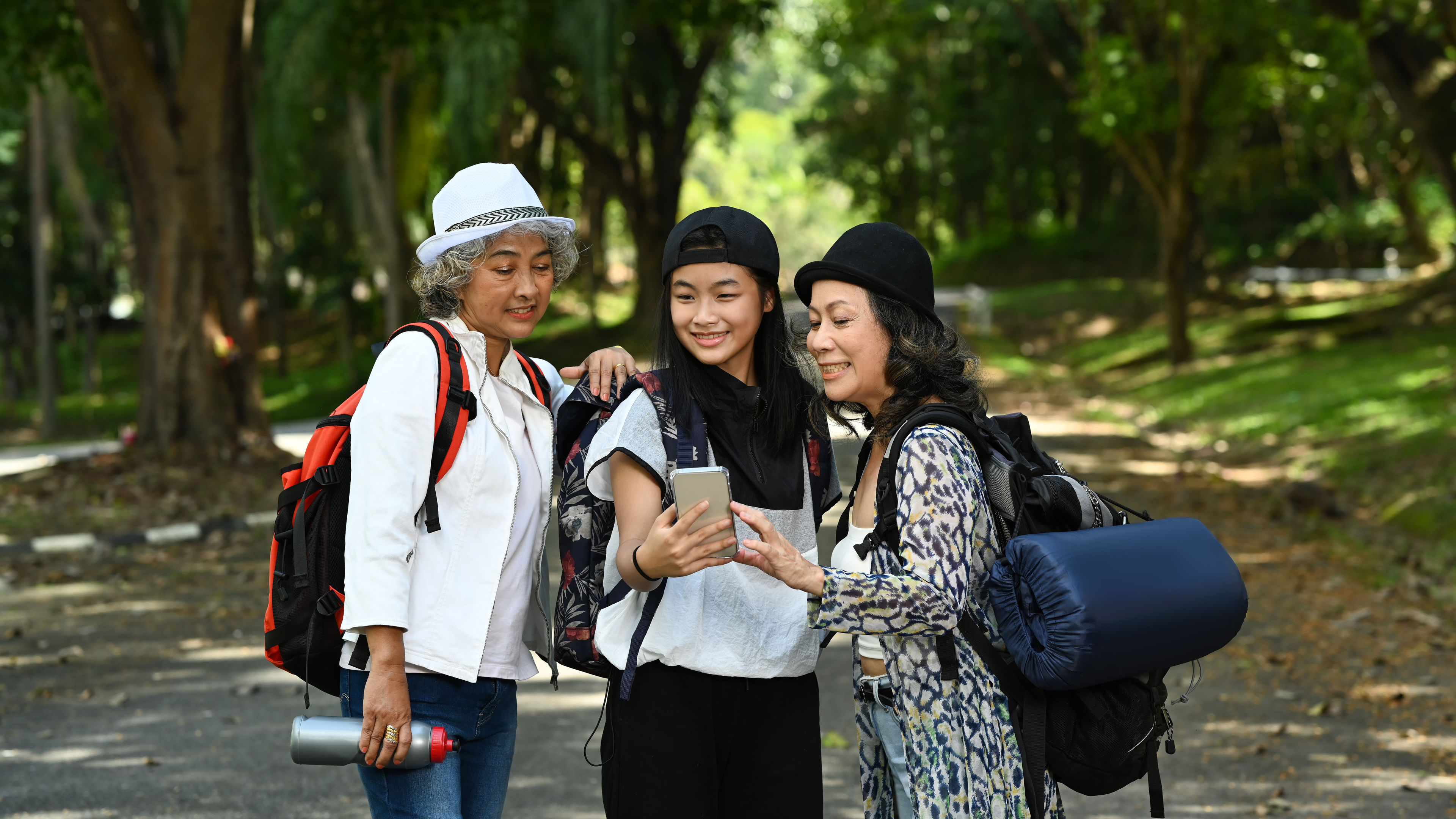 A group of people on a trip