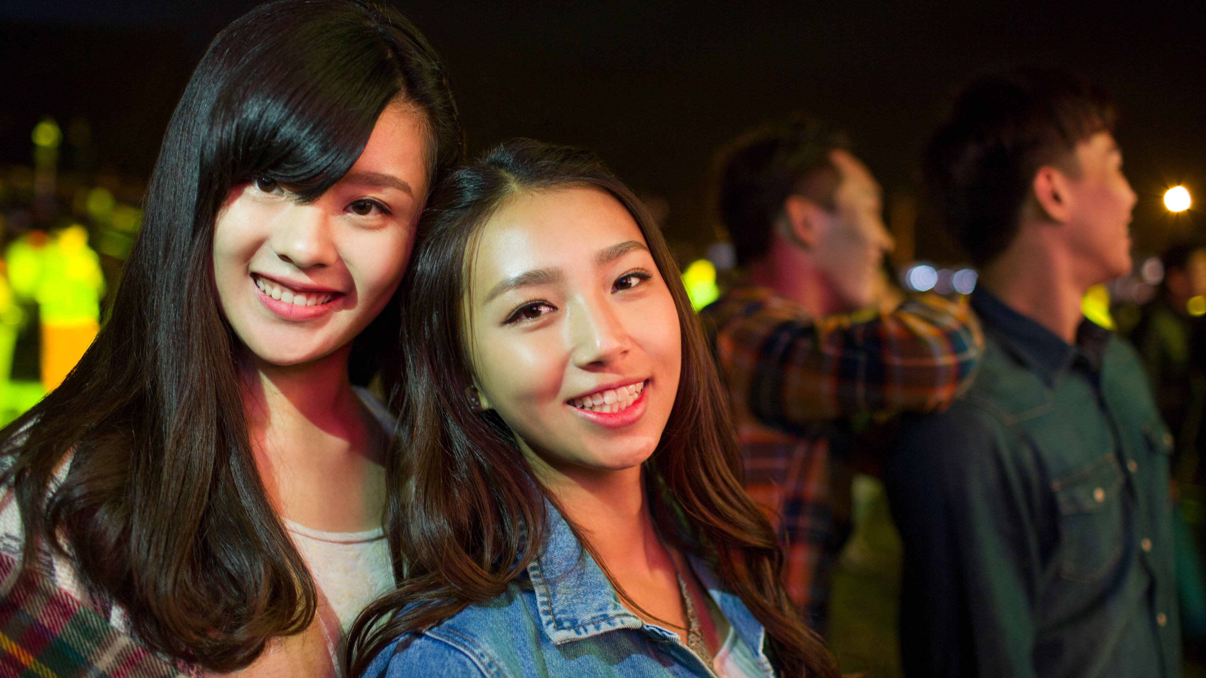 Two women enjoying.