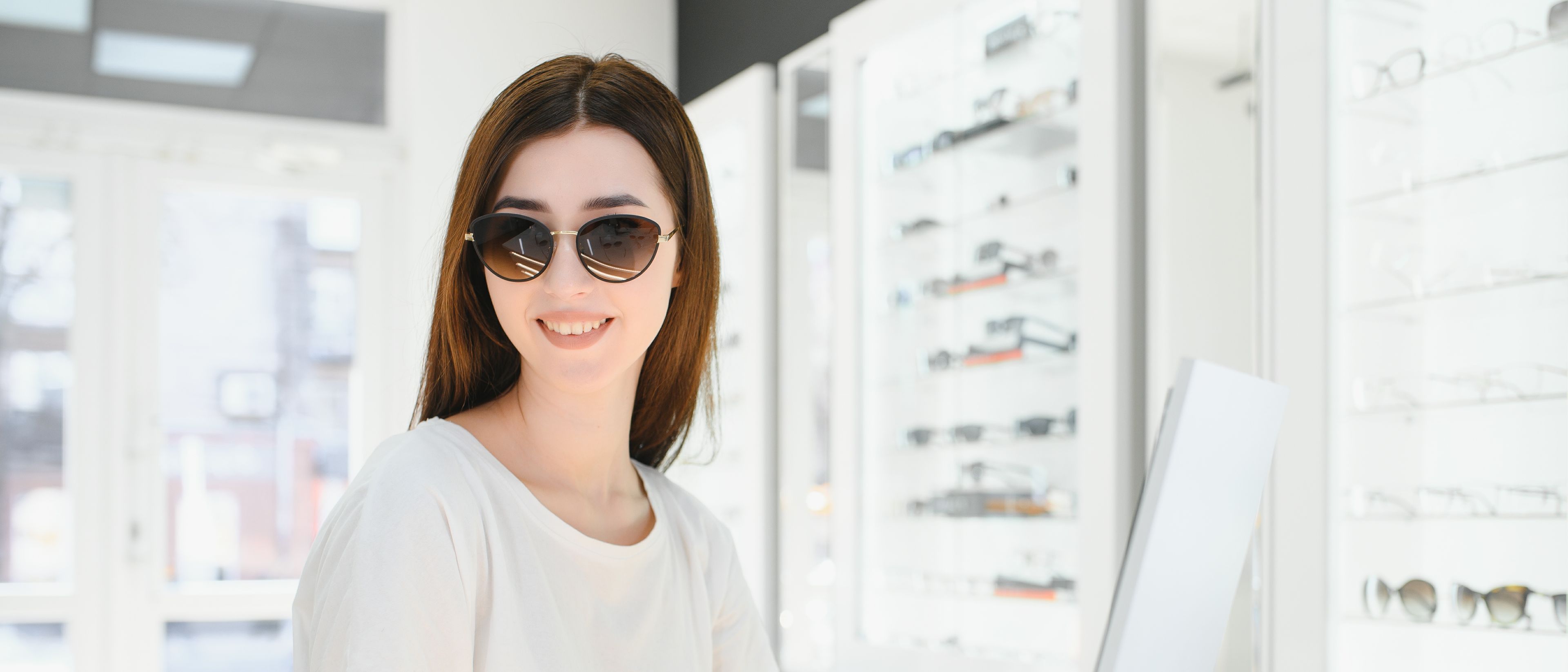 Woman with new sunglasses