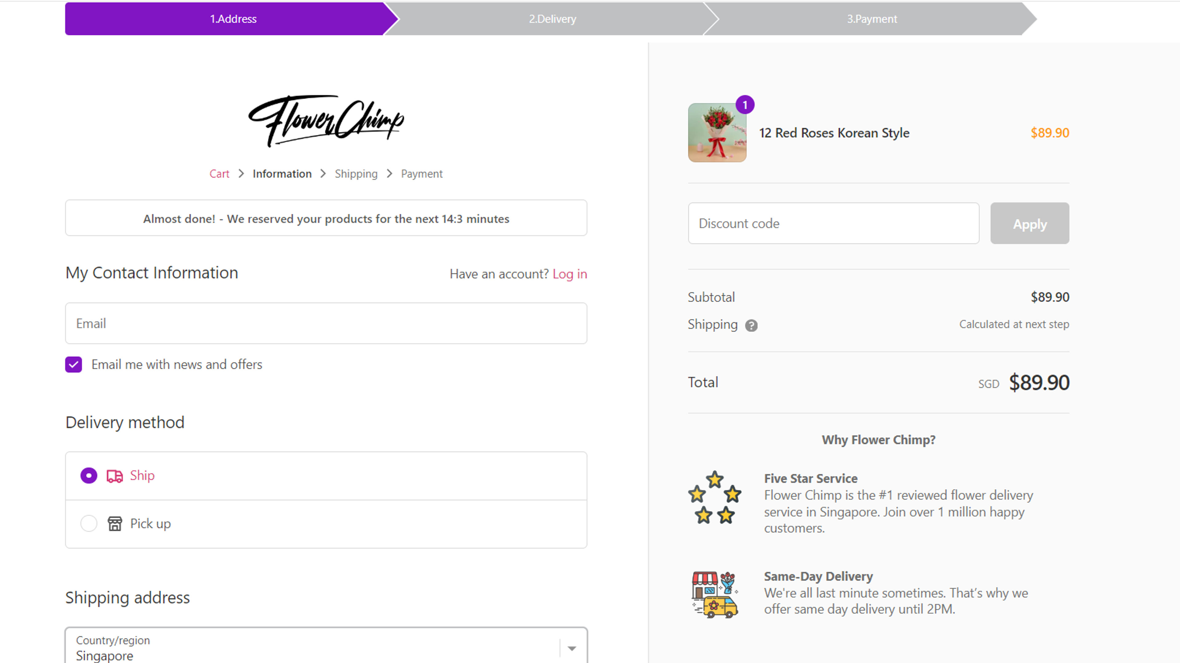 How to use coupon for Flower Chimp
