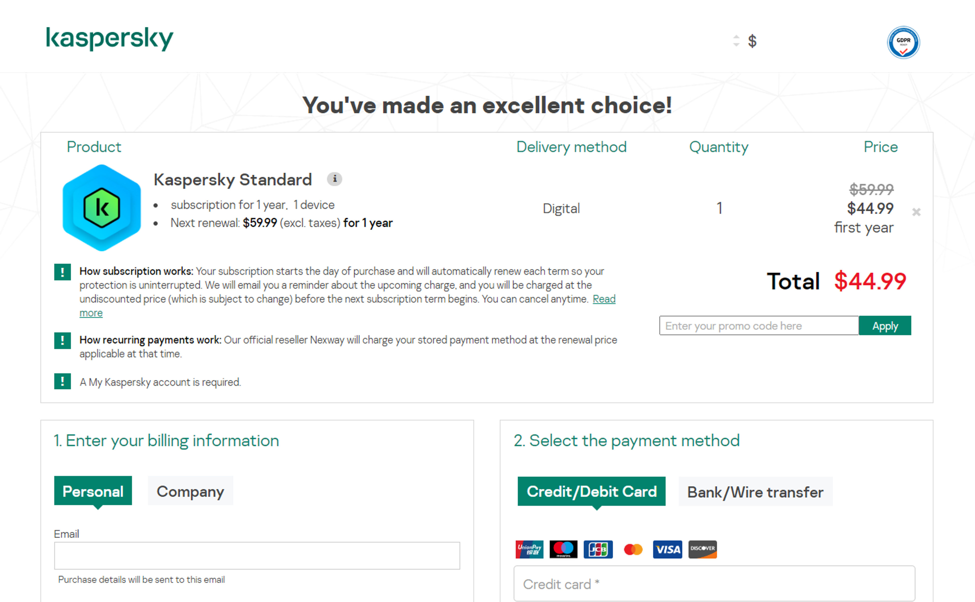 How to use coupon for kaspersky
