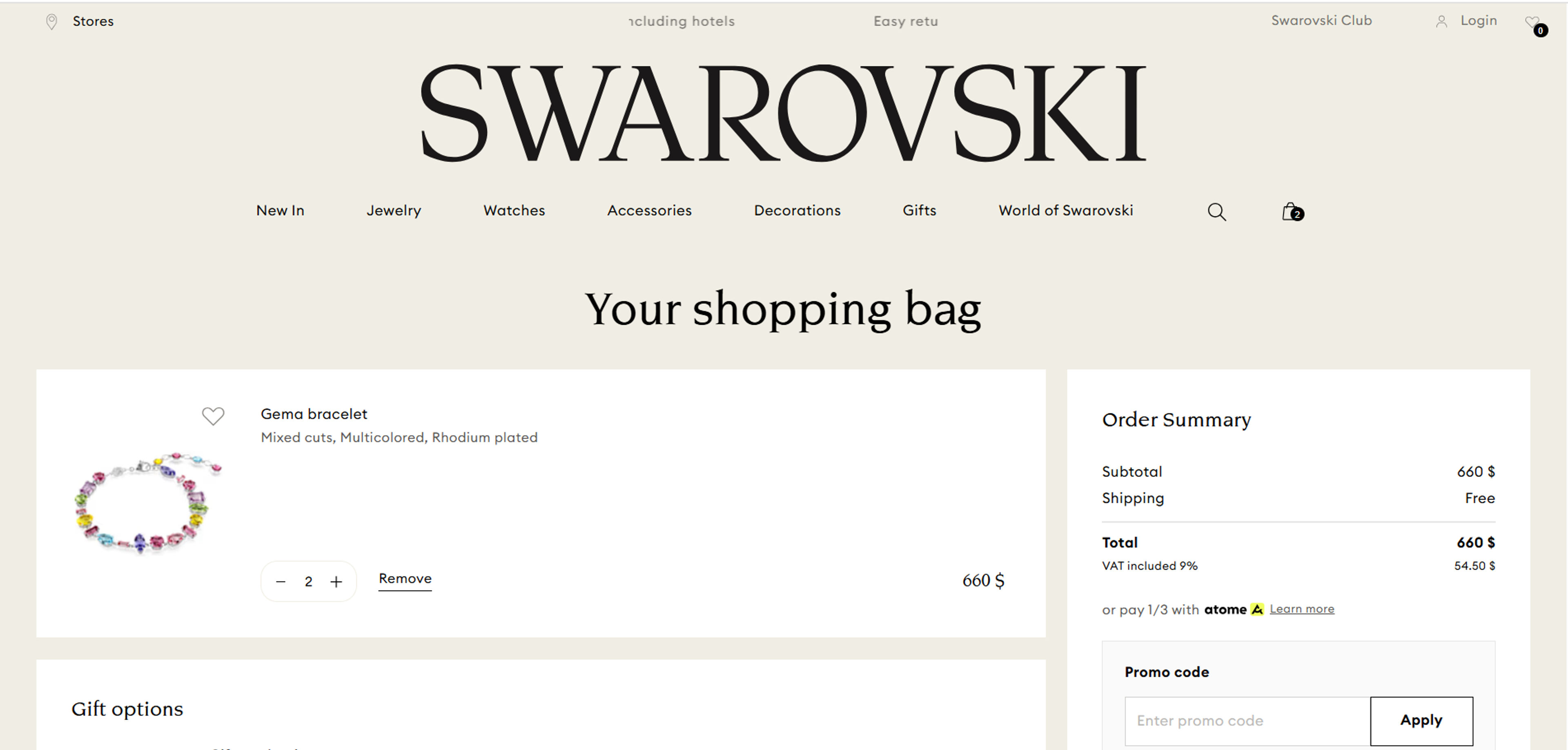 How to use coupon for Swarovski